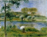 Renoir, Pierre Auguste - Landscape, Banks of the River